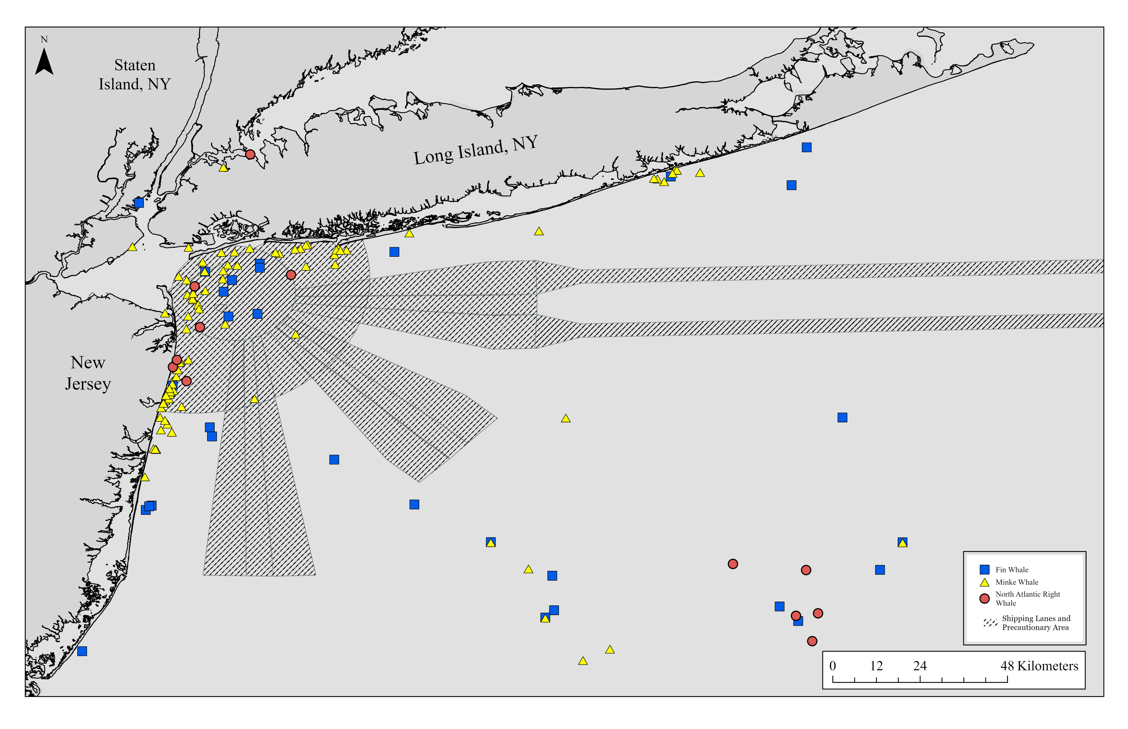 Map of other cetacean sightings in the New York Bight