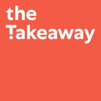 The takeaway logo on a red background